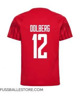 Günstige Dänemark Kasper Dolberg #12 Heimtrikot WM 2022 Kurzarm
